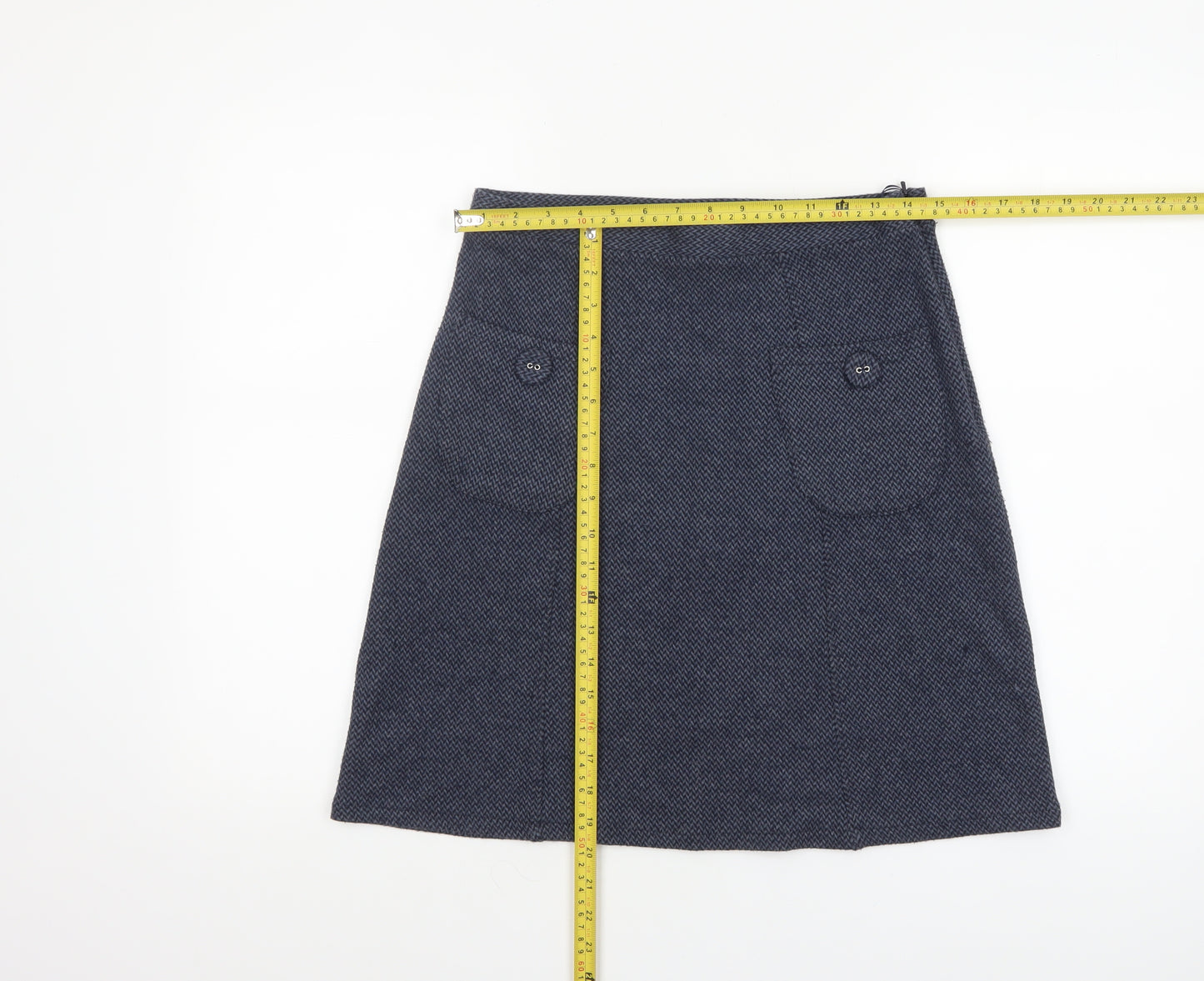 Pepperberry Women Blue A-Line Tweed Knee Length Skirt Size 8