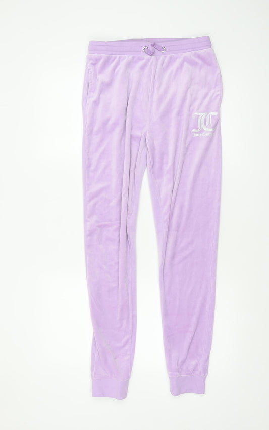 Juicy Couture Girls Purple Velour Jogger Trousers 15-16 Years