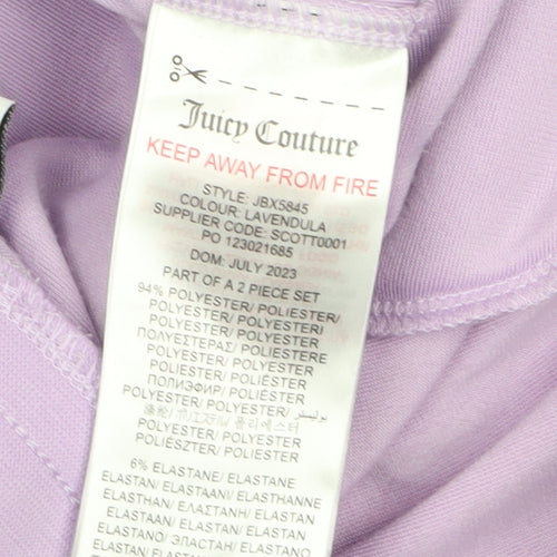 Juicy Couture Girls Purple Velour Jogger Trousers 15-16 Years