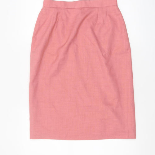 Viyella Women's Pink Wool Pencil Skirt UK 12 Vintage Lined