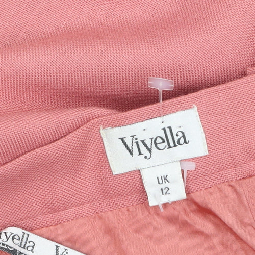 Viyella Women's Pink Wool Pencil Skirt UK 12 Vintage Lined