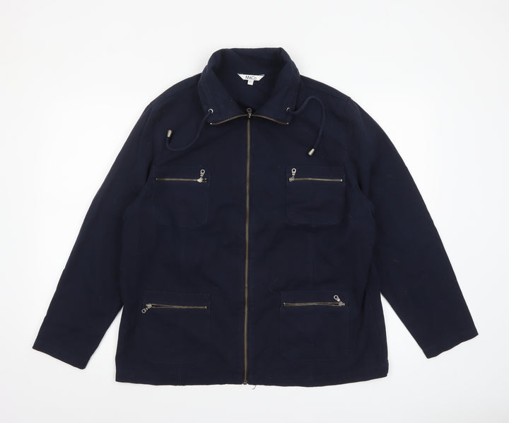 Marks & Spencer Women Navy Cotton Zip Jacket Size 18/20 Casual