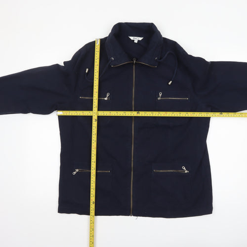 Marks & Spencer Women Navy Cotton Zip Jacket Size 18/20 Casual