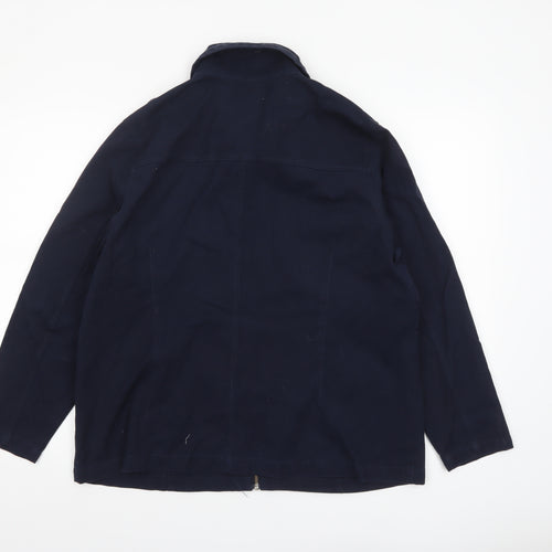 Marks & Spencer Women Navy Cotton Zip Jacket Size 18/20 Casual