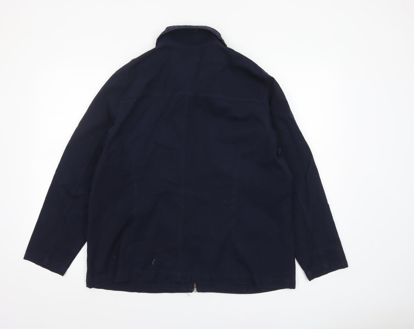 Marks & Spencer Women Navy Cotton Zip Jacket Size 18/20 Casual