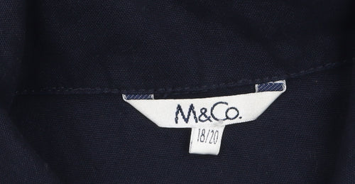 Marks & Spencer Women Navy Cotton Zip Jacket Size 18/20 Casual