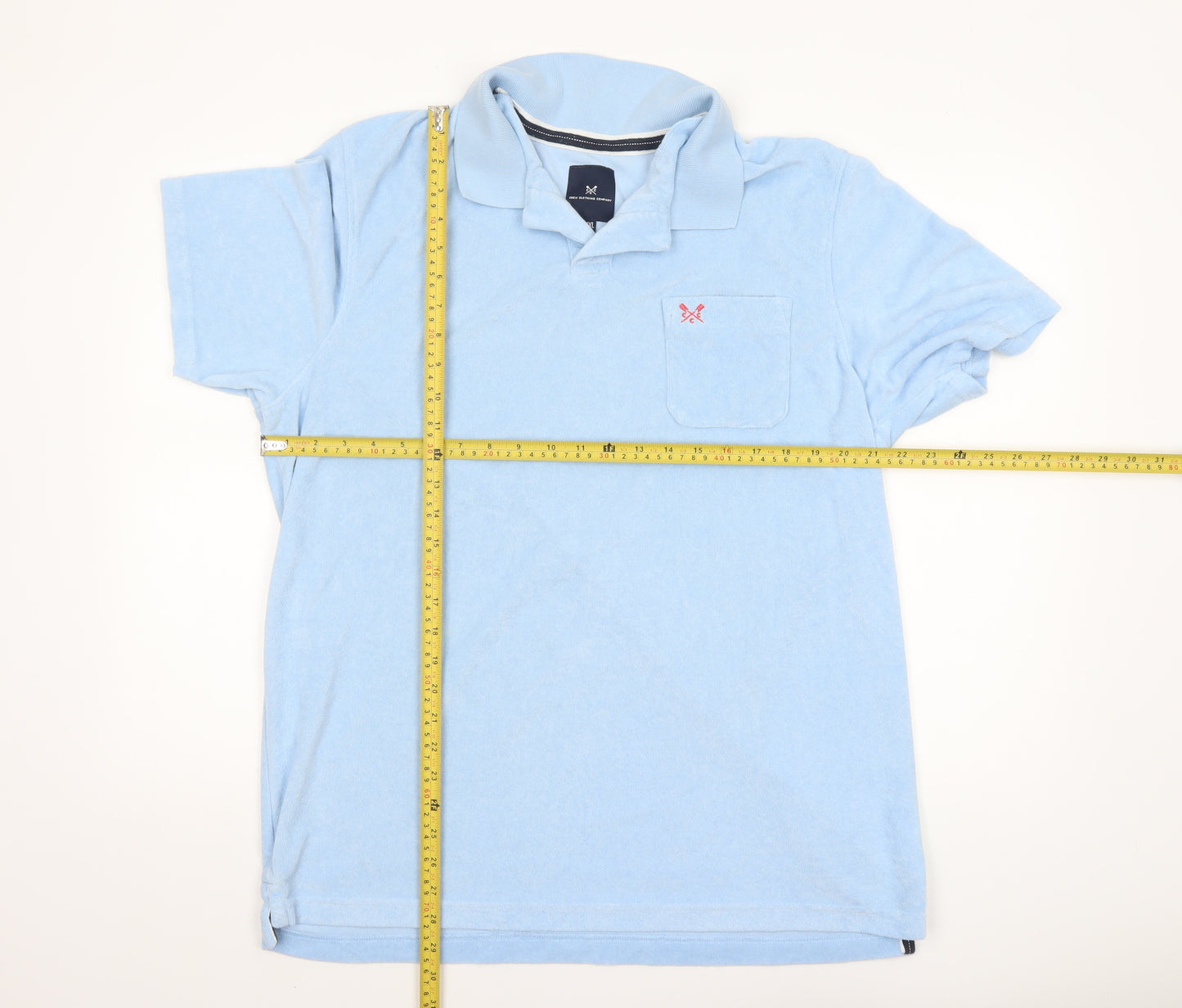 Crew Clothing Company Mens Blue 2XL Cotton Short Sleeve Polo Shirt