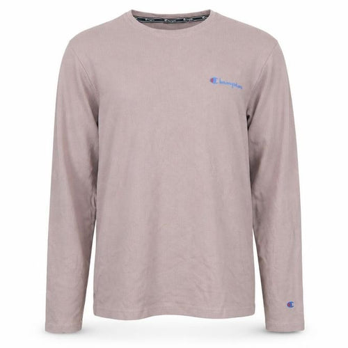 Champion Men's Brown Long Sleeve Cotton Crew Neck Top Size L
