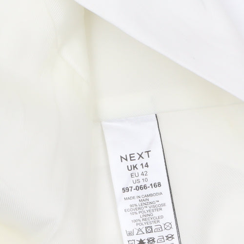Next Women Ivory Tuxedo Waistcoat UK 14 Sleeveless Lined Viscose Blend