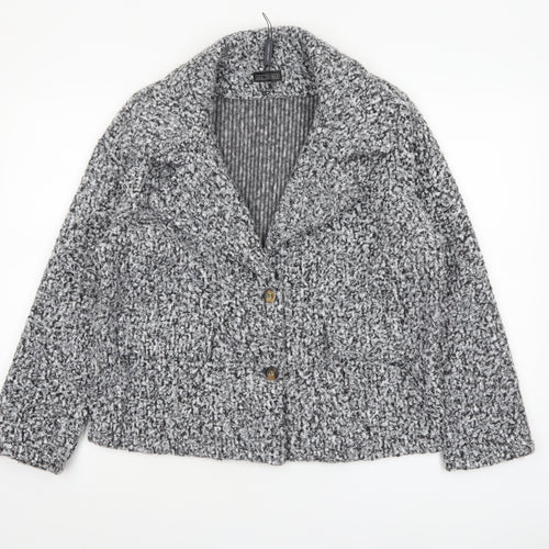 Luca Vanucci Women’s Grey Textured Blazer Jacket Size L
