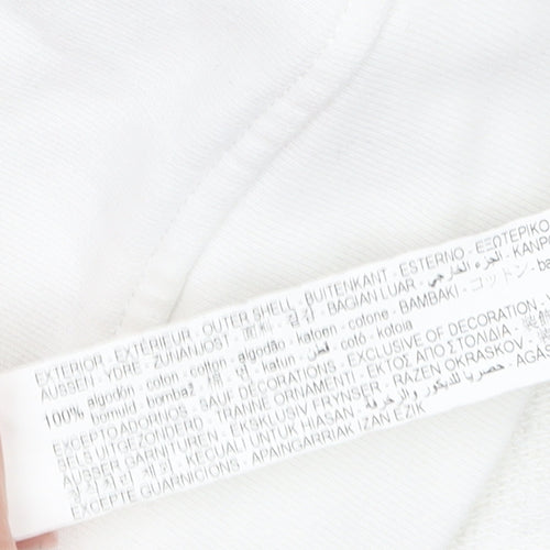 Zara Mens White Paint Splatter Pullover Hoodie Size M
