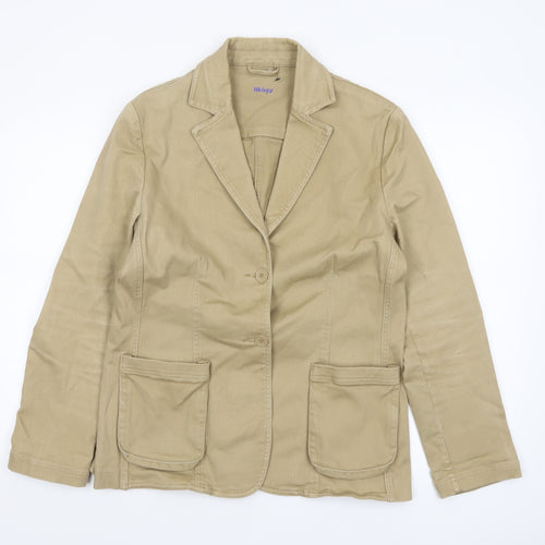Wolsey Women's Beige Cotton Blend Blazer Jacket Size 14