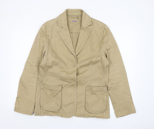 Wolsey Women's Beige Cotton Blend Blazer Jacket Size 14