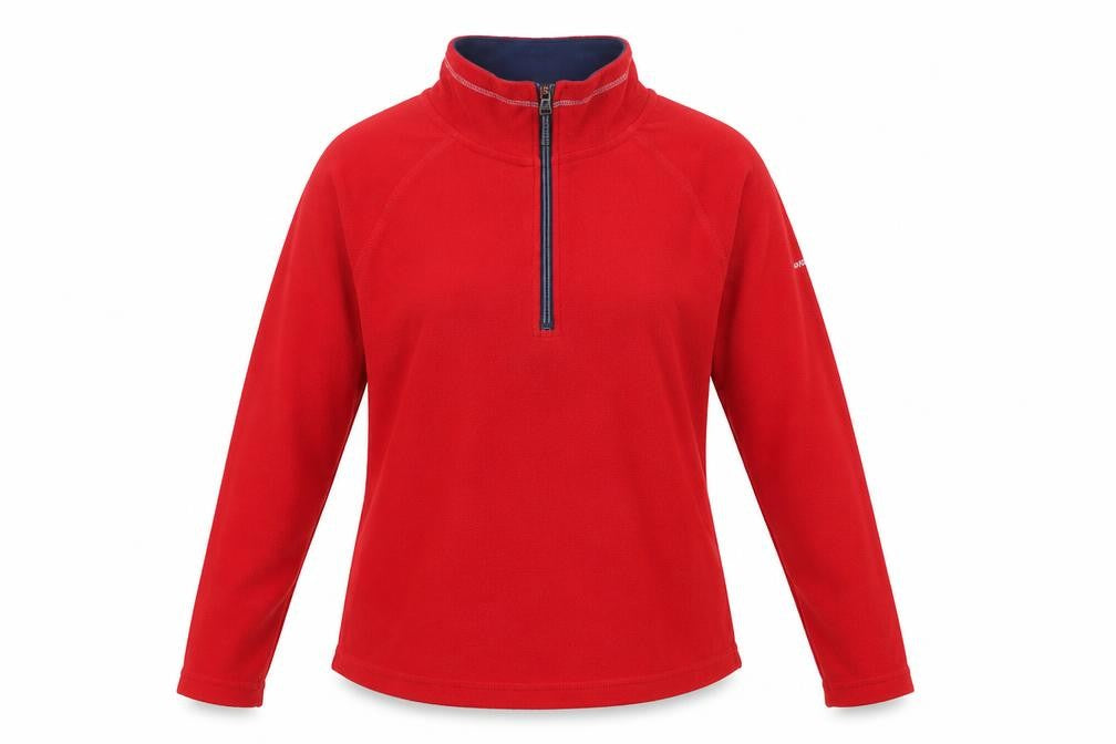 Front view of Trespass Women's Red XL 1/2 Zip Fleece Sweatshirt Outdoor Pullover
