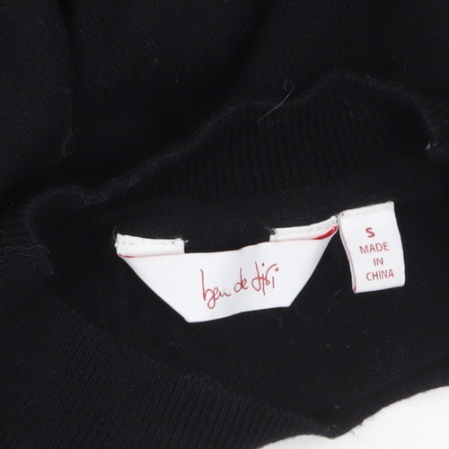 Bau de Fiori Women’s Black Sequin Dog Cotton Viscose Jumper Size S