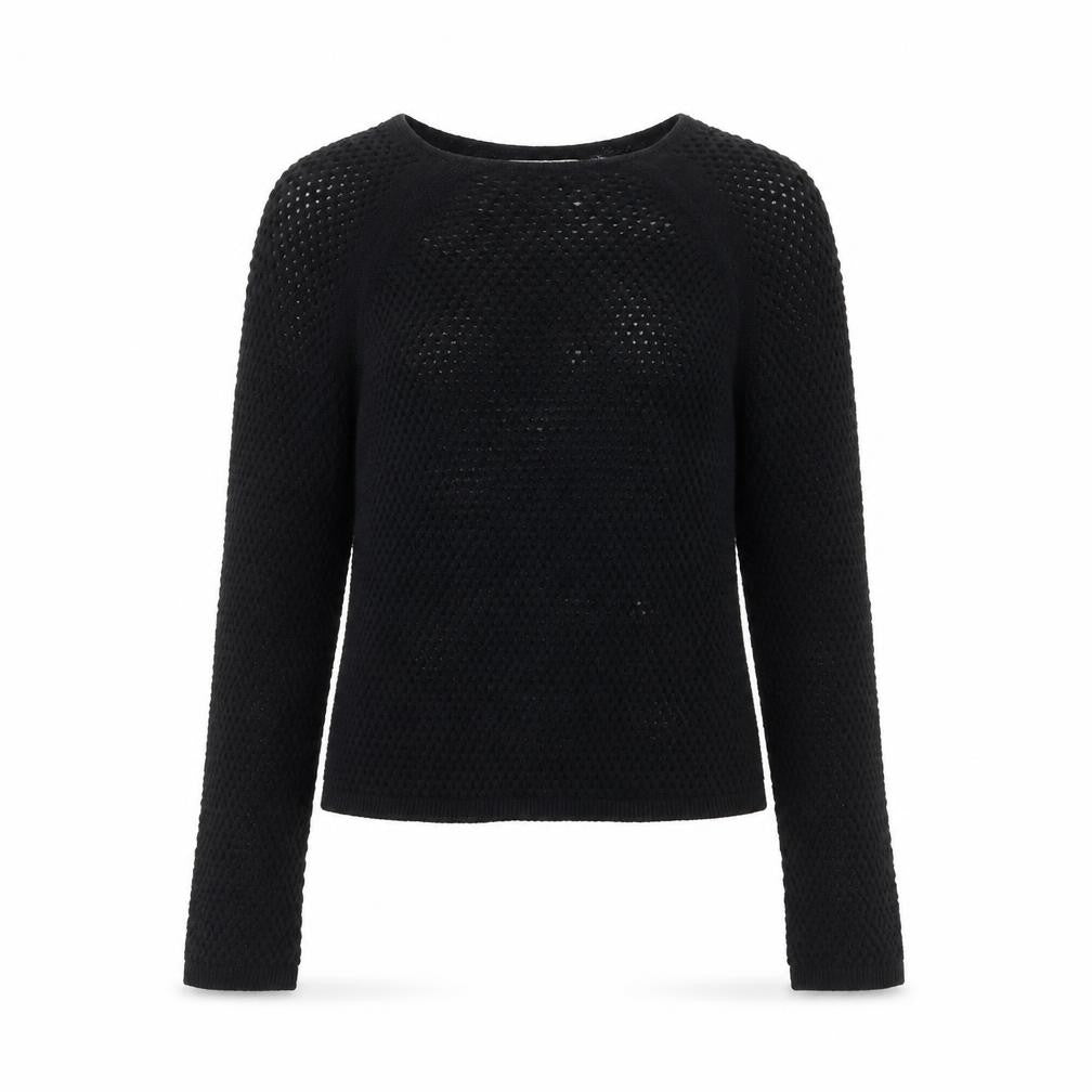 Marks and Spencer Women’s Black Open Knit Cotton Jumper Size S