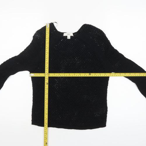Marks and Spencer Women’s Black Open Knit Cotton Jumper Size S