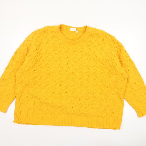 Next Women’s Yellow Cable Knit Crew Neck Jumper XL