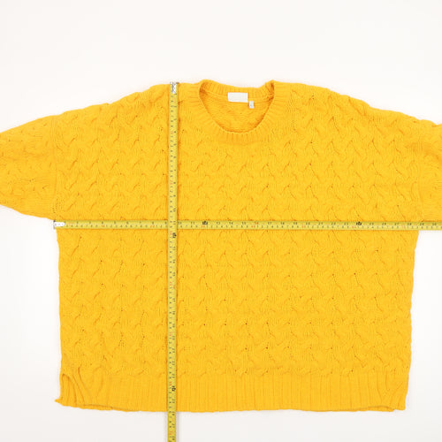 Next Women’s Yellow Cable Knit Crew Neck Jumper XL