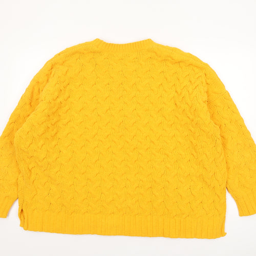 Next Women’s Yellow Cable Knit Crew Neck Jumper XL