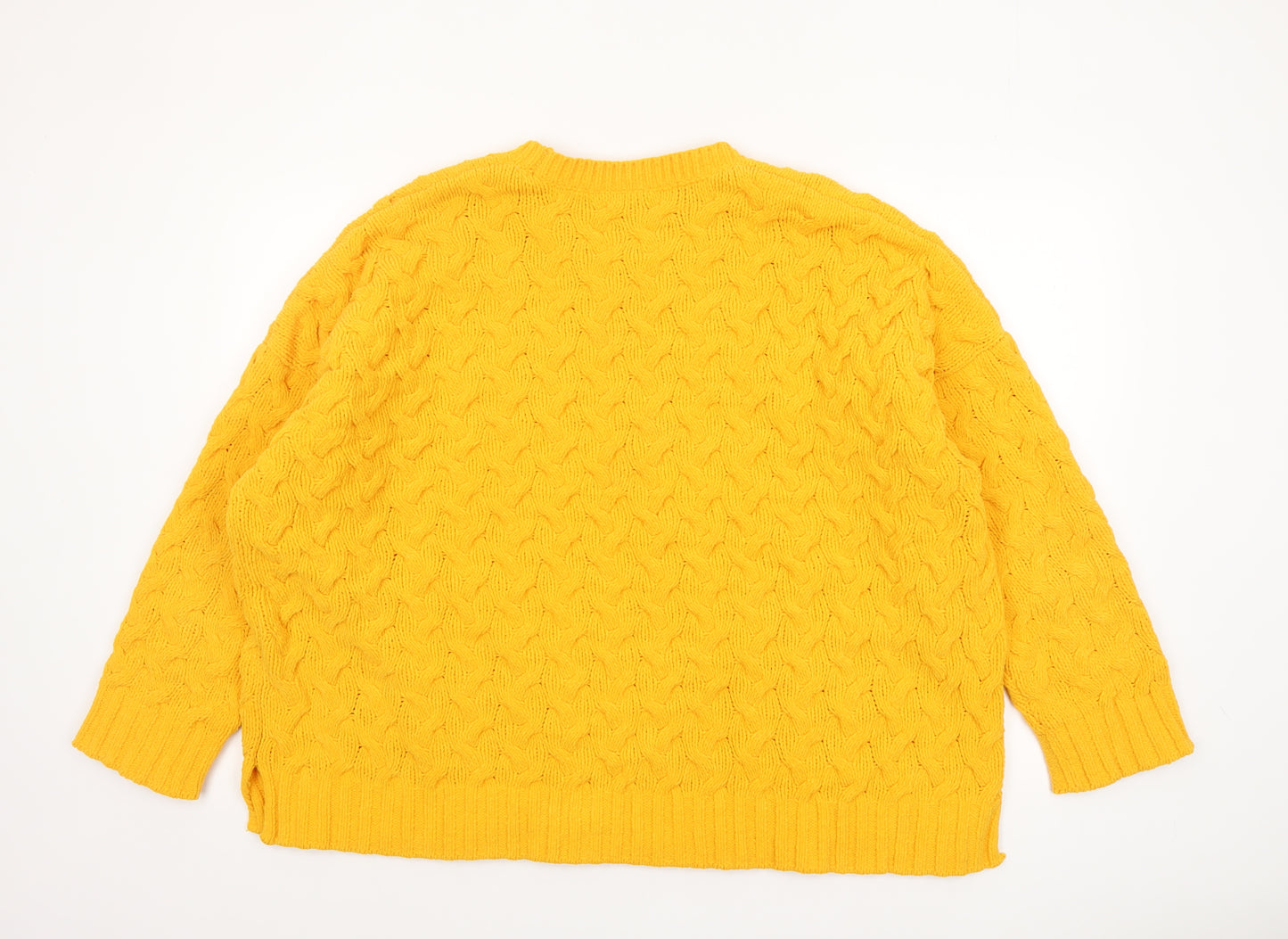 Next Women’s Yellow Cable Knit Crew Neck Jumper XL