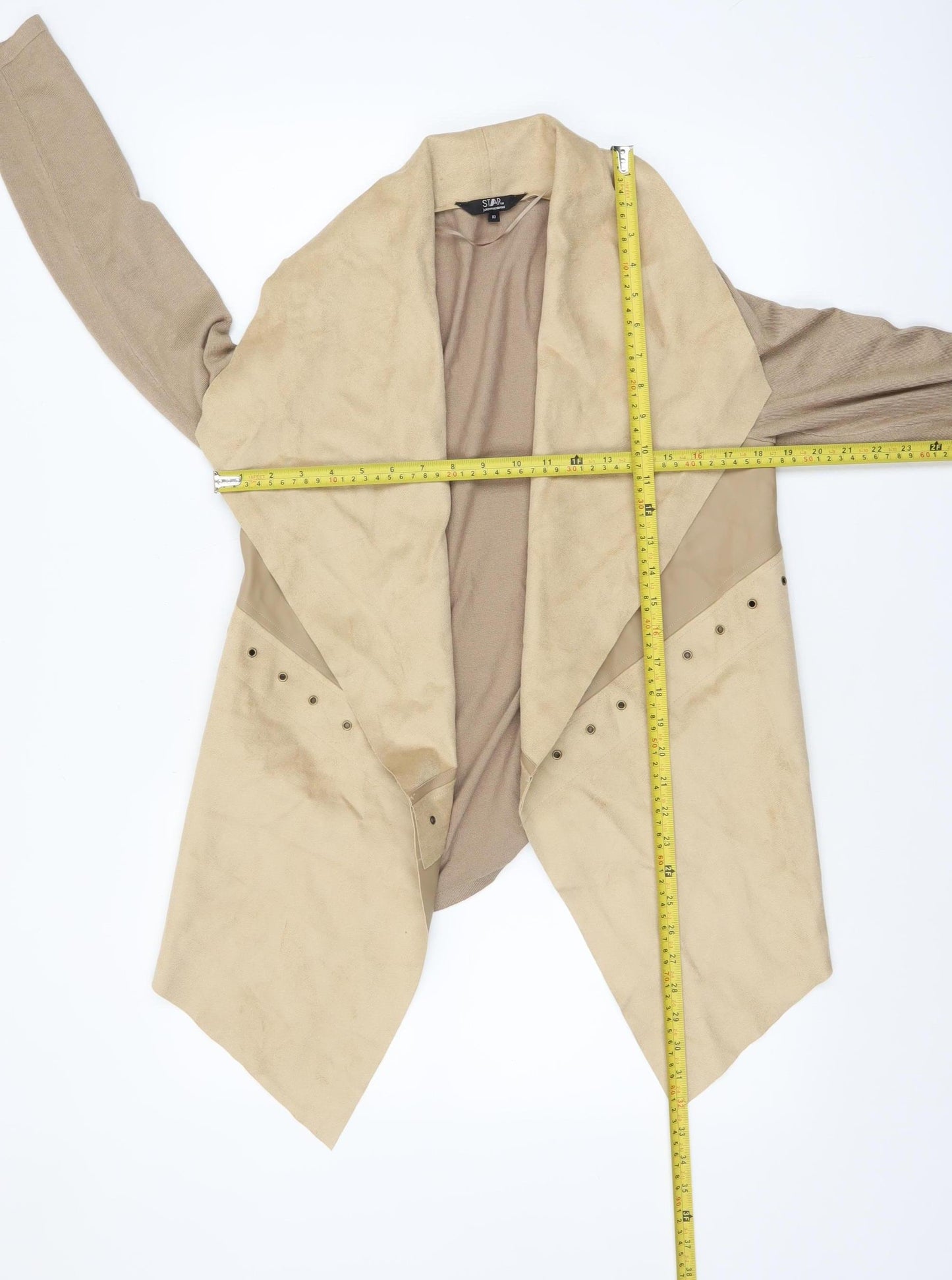 Star by Julien Macdonald Women’s Beige Faux Suede Open Jacket Size 10