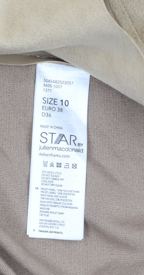 Star by Julien Macdonald Women’s Beige Faux Suede Open Jacket Size 10