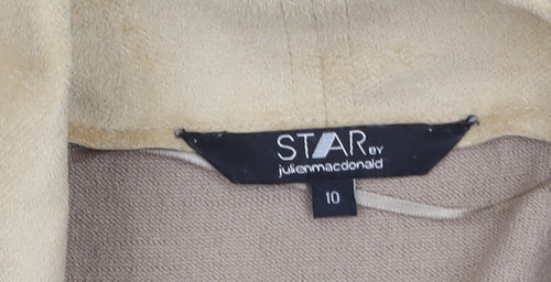 Star by Julien Macdonald Women’s Beige Faux Suede Open Jacket Size 10