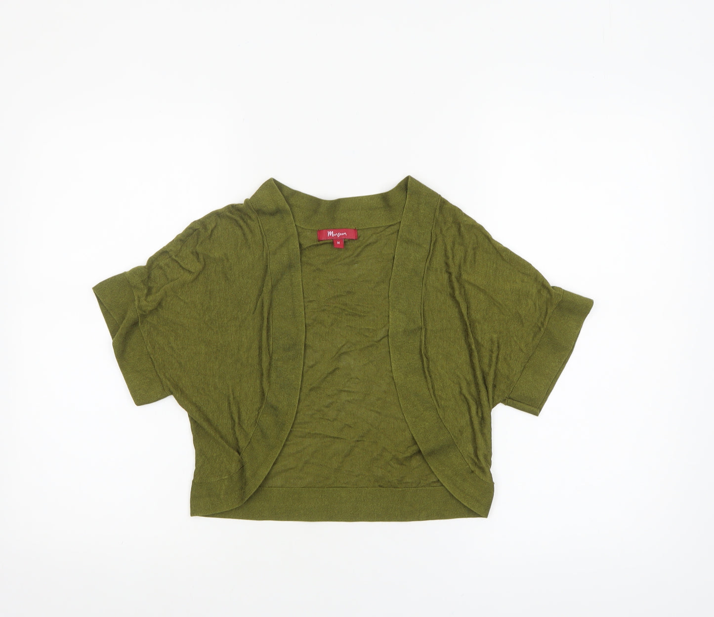 Monsoon Women Green Short Sleeve Knit Shrug M
