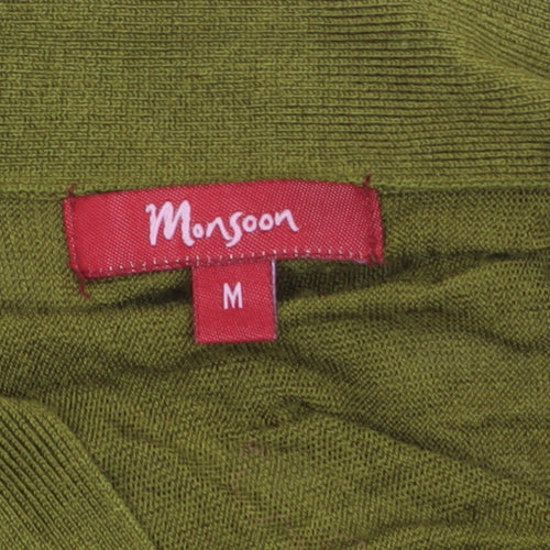 Monsoon Women Green Short Sleeve Knit Shrug M