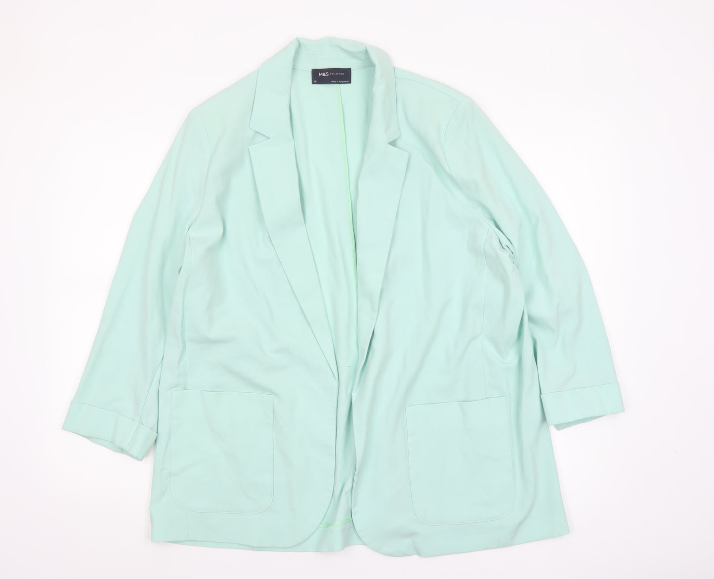 Marks and Spencer Women's Mint Green Regular Fit Blazer Size 18