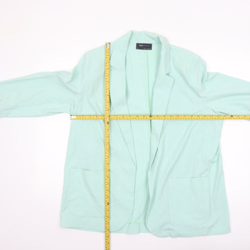 Marks and Spencer Women's Mint Green Regular Fit Blazer Size 18