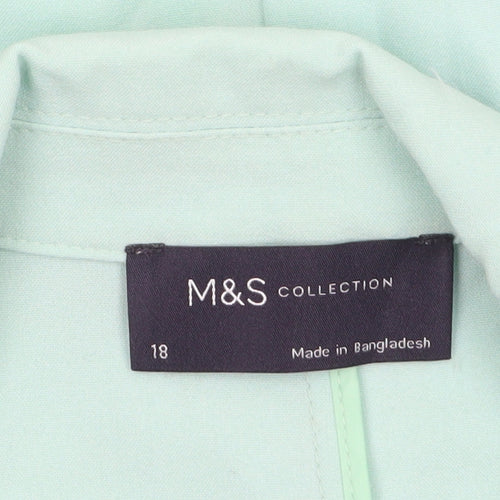 Marks and Spencer Women's Mint Green Regular Fit Blazer Size 18