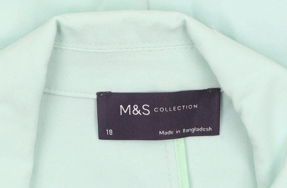 Marks and Spencer Women's Mint Green Regular Fit Blazer Size 18
