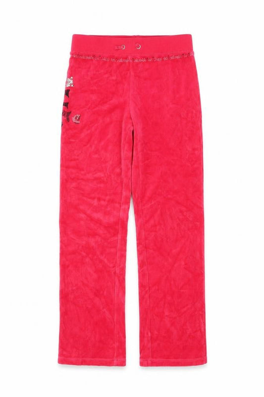 Juicy Couture Girls Red Velour Sweatpants Age 8 Years Elastic Waist