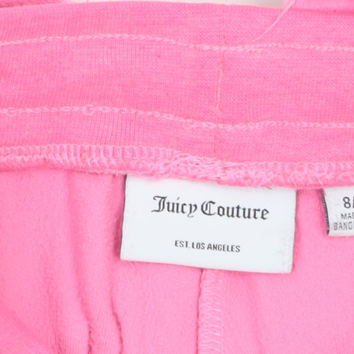 Juicy Couture Girls Pink Velour Sweatpants Size 8-9 Years Drawstring Waist