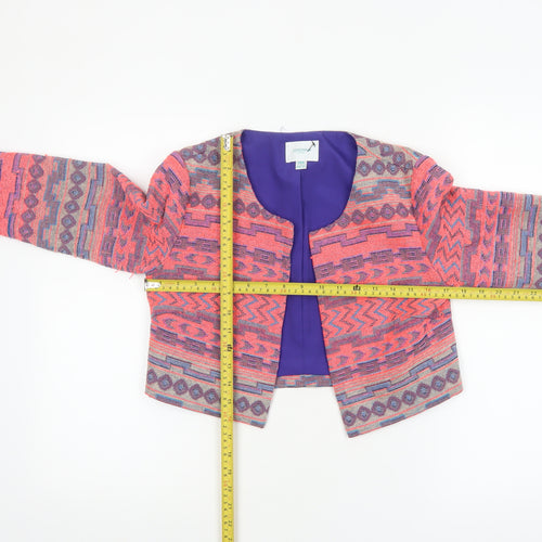 Jovonna London Women's Multicoloured Cropped Geometric Blazer UK 8
