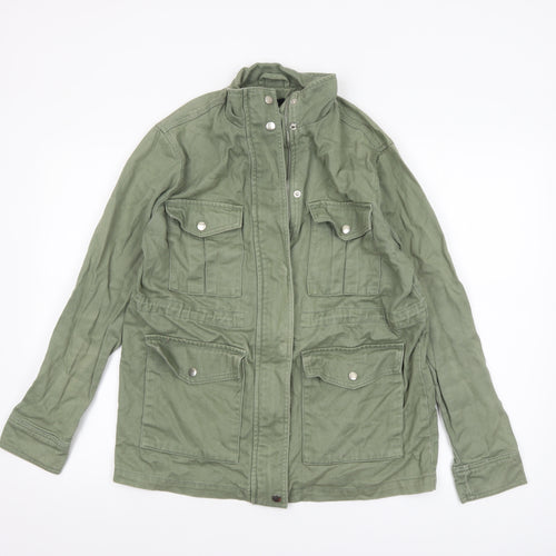 New Look Womens Green Size 12 Military Cotton Jacket