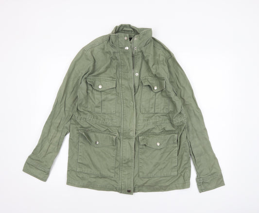 New Look Womens Green Size 12 Military Cotton Jacket