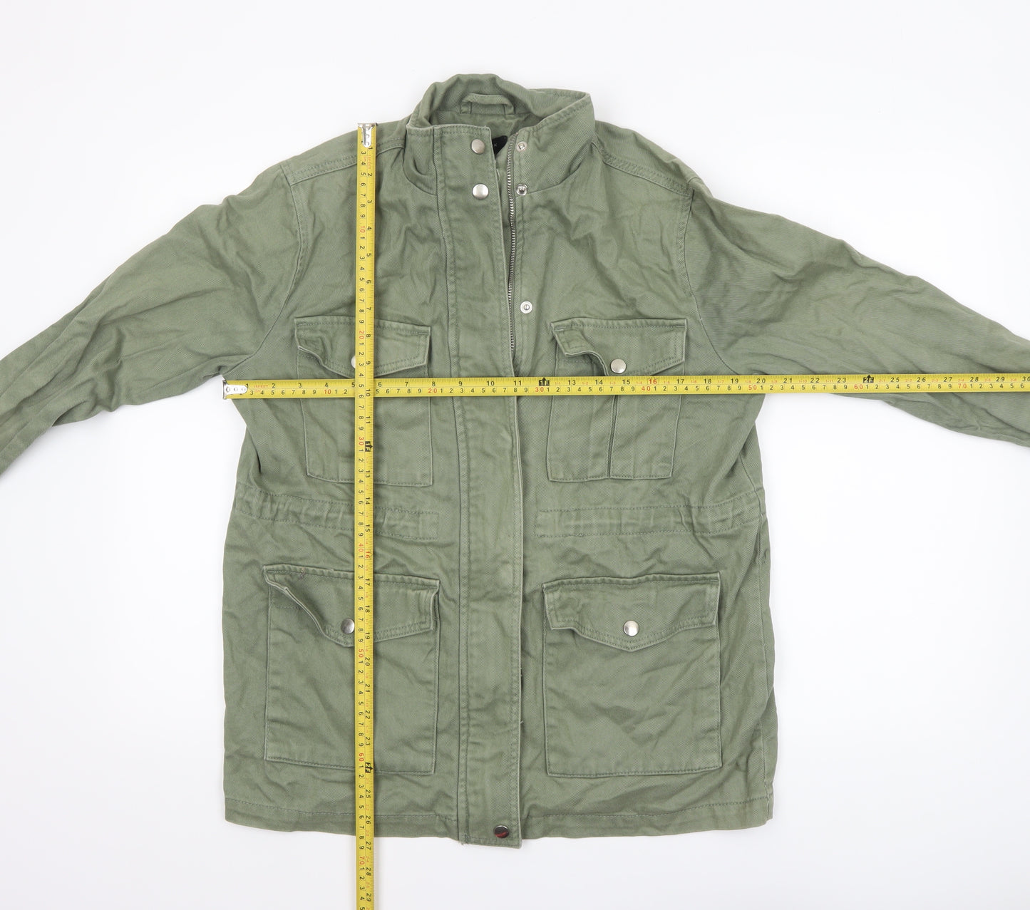 New Look Womens Green Size 12 Military Cotton Jacket