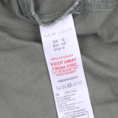 New Look Womens Green Size 12 Military Cotton Jacket