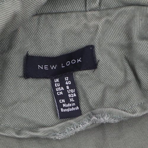 New Look Womens Green Size 12 Military Cotton Jacket