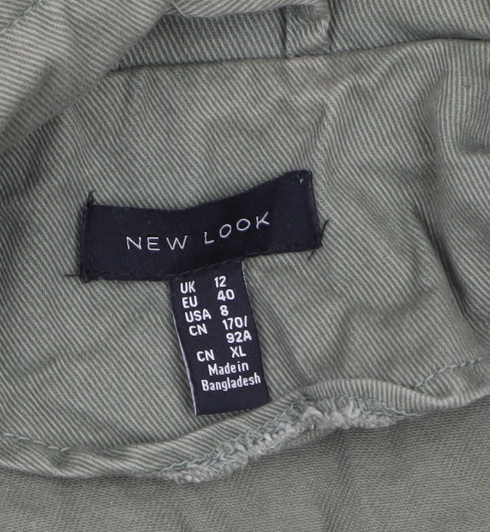 New Look Womens Green Size 12 Military Cotton Jacket