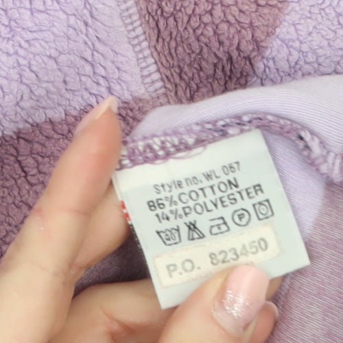 Boden Women's Purple Striped 1/4 Zip Fleece Sweatshirt XL