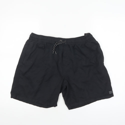 Swell Mens Black 36 Regular Fit Elastic Waist Casual Shorts