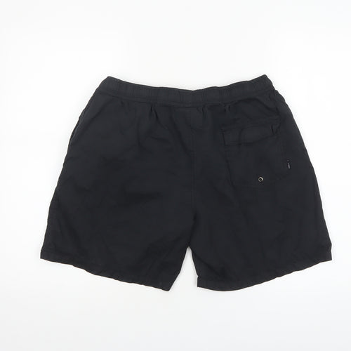 Swell Mens Black 36 Regular Fit Elastic Waist Casual Shorts