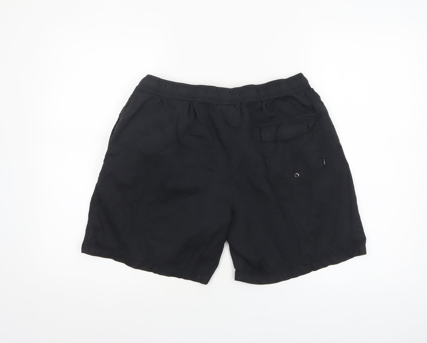 Swell Mens Black 36 Regular Fit Elastic Waist Casual Shorts