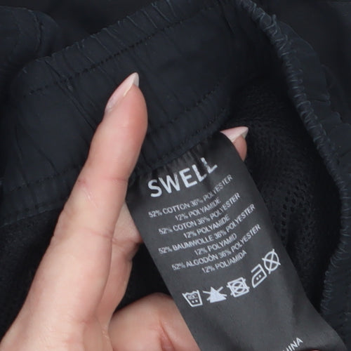 Swell Mens Black 36 Regular Fit Elastic Waist Casual Shorts