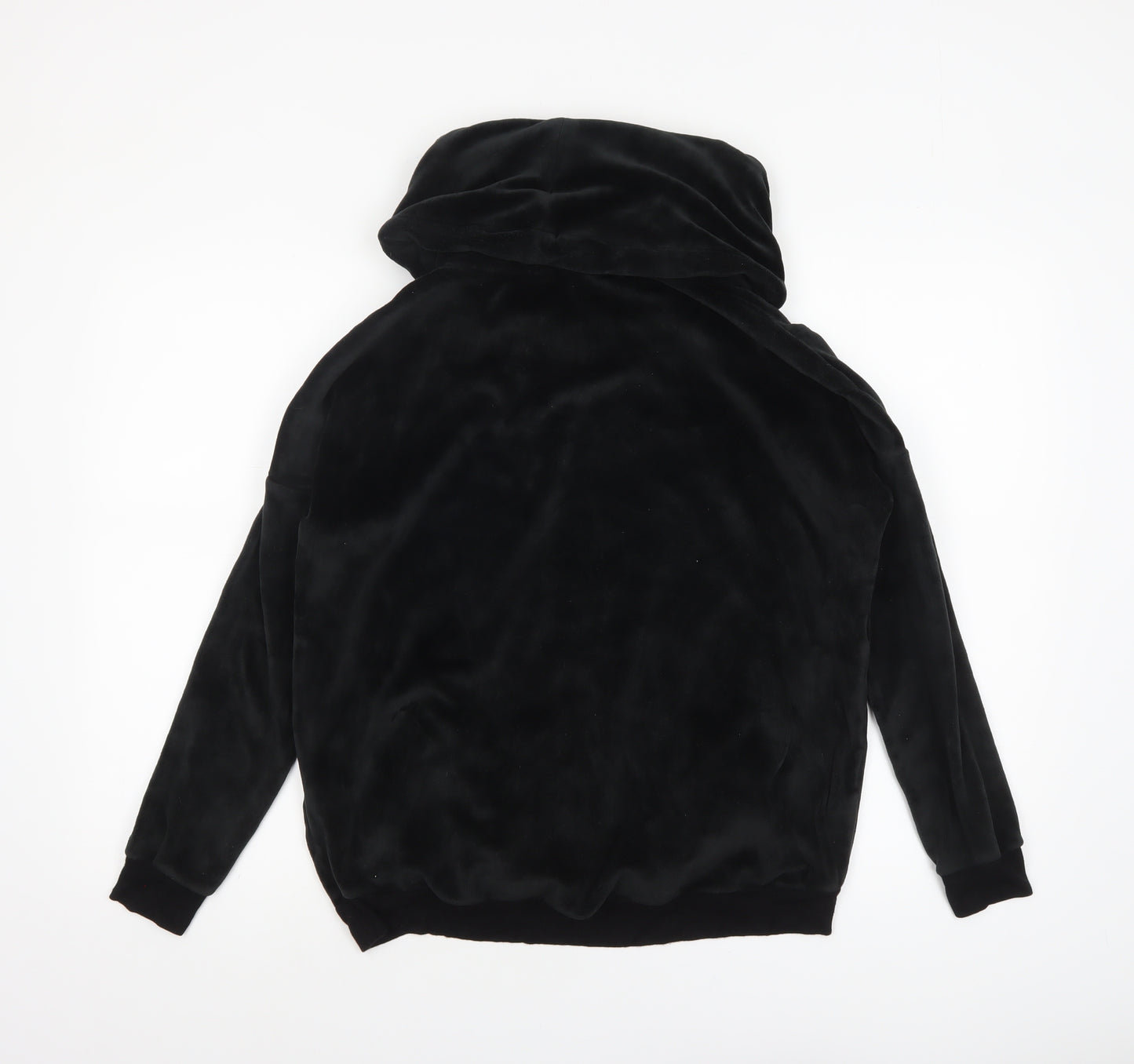Marks and Spencer Womens Black Cowl Neck Velour Pullover Sweatshirt Size 12