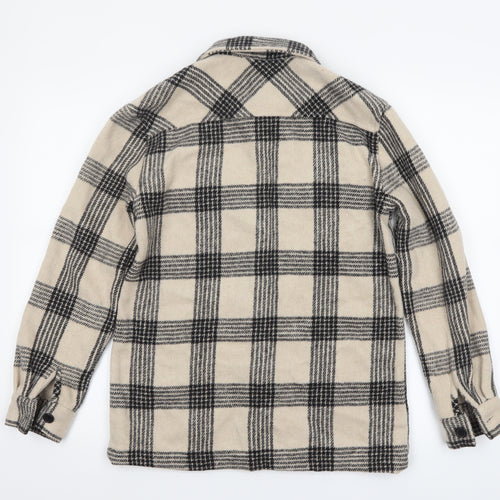 I Saw It First Women’s Beige Check Shacket Jacket Size 8